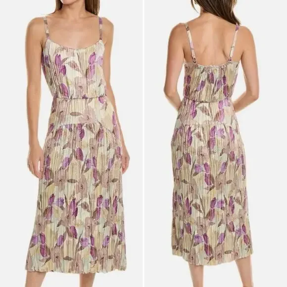 strapless open back dress Women's Colorblocked Pleated Midi Dress  Online Warehouse Sale